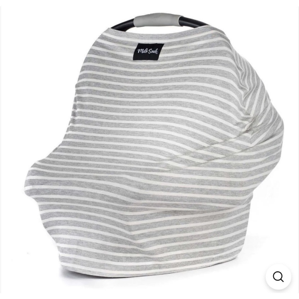 Milk Snob Gray and White Striped Car Seat Cover